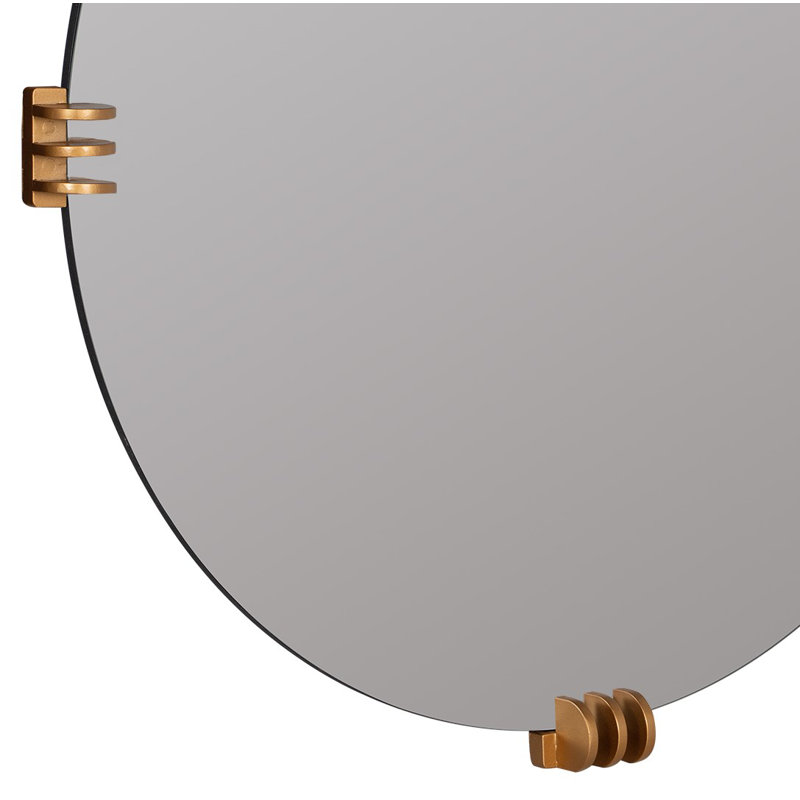 Aubrey Round Beveled Mirror, Gold