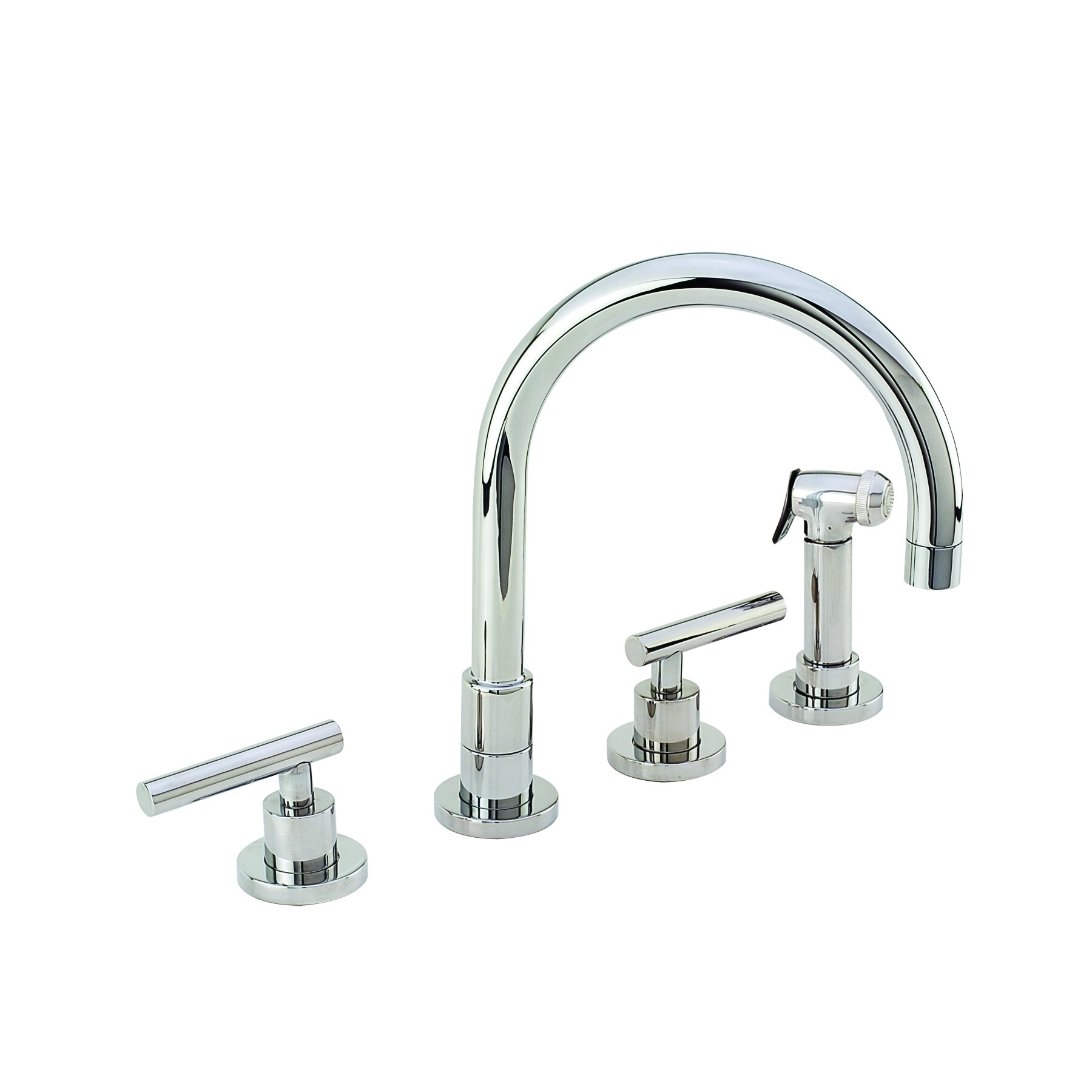 Newport Brass Satin Bronze (Pvd) Double Handle Swivel Kitchen Faucet with  Side Spray Included at