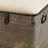 Metal Galvanized Room Storage Bench with Cream Burlap Top-1533640213