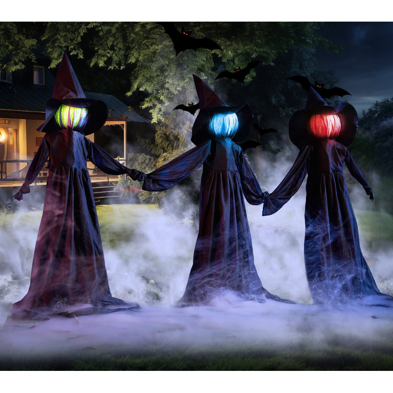 Ensemble de 3 décorations de sorcières lumineuses de 48 po
