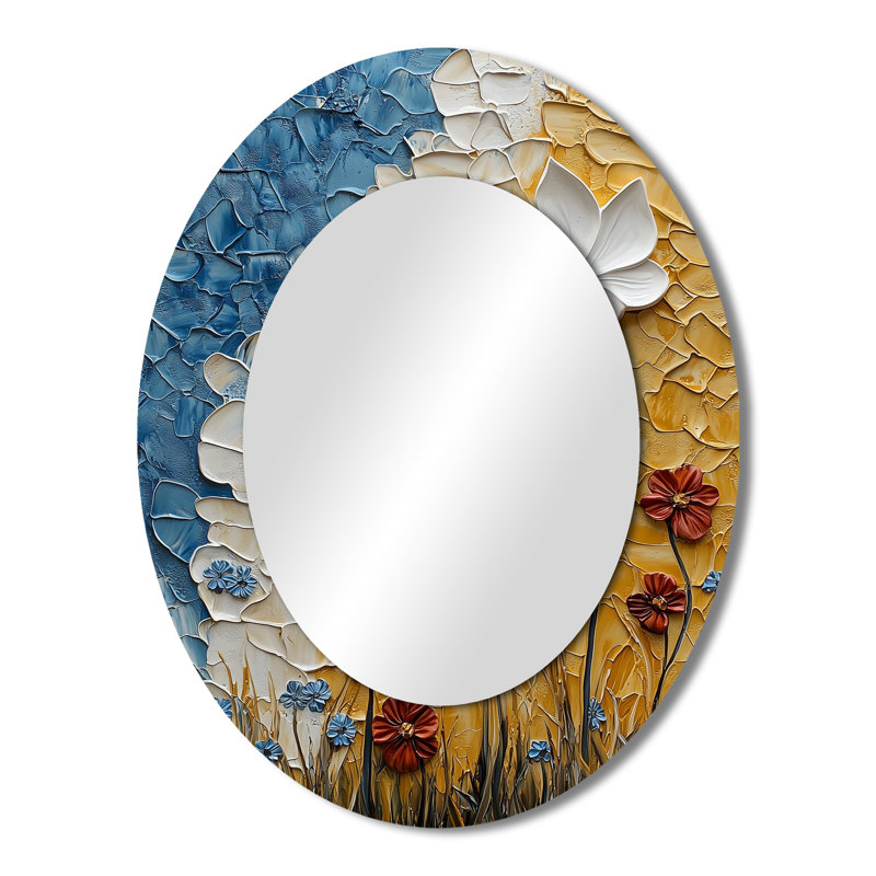 Miroir mural ovale doré, 43 po x 33 po