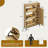 Shoe Cabinet Rattan with 3 Flip Drawers and 4-Tier Shoe Storage Cabinet-379999050