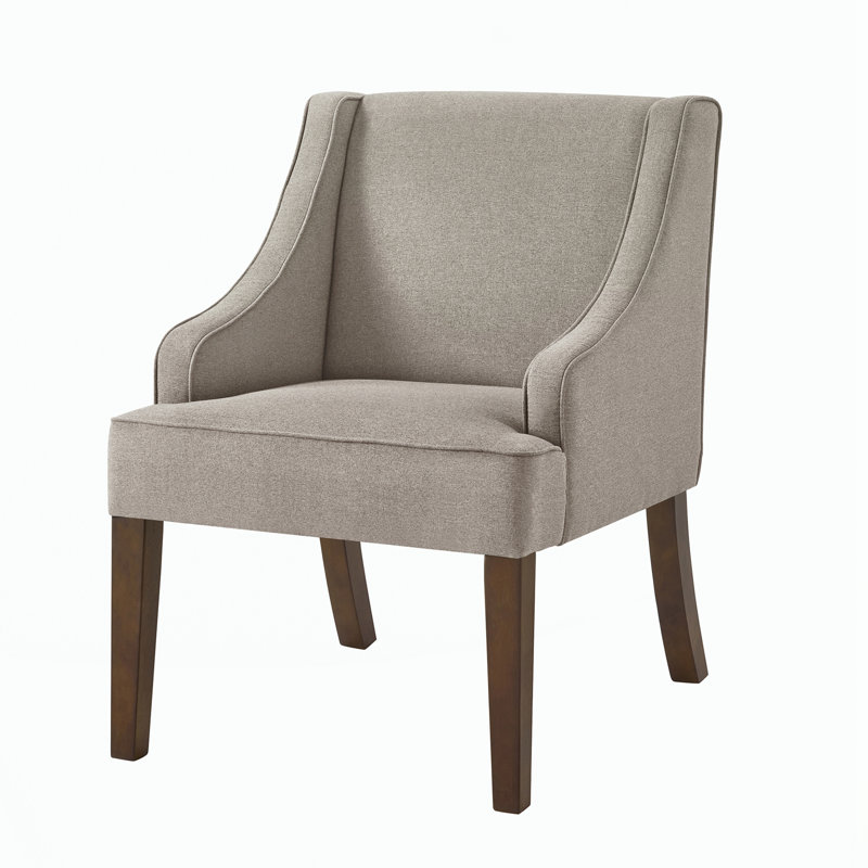 Chaise d'appoint Mid-Century moderne, Lin graine de lin