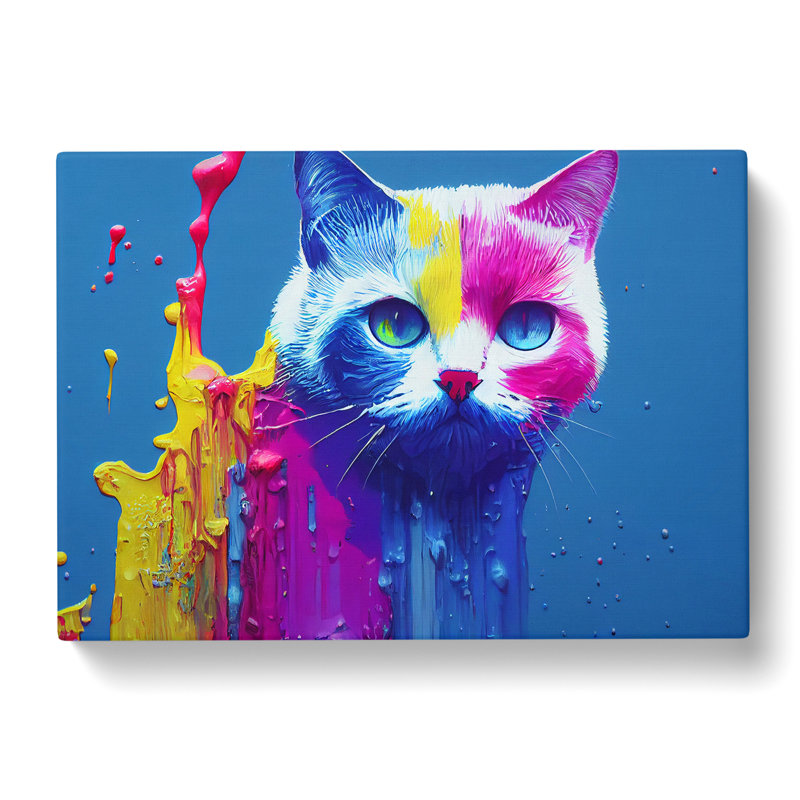 Cat Painted - Wrapped Canvas