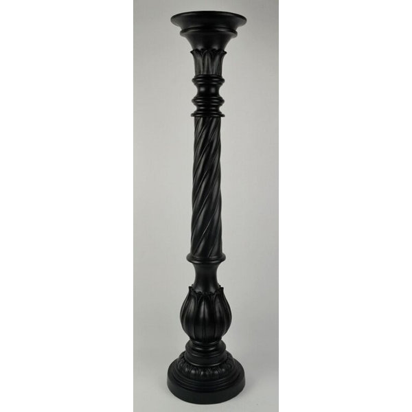Vintage 39 Black Cast Iron Neo Classical Pricket Floor Standing Candle  Holder