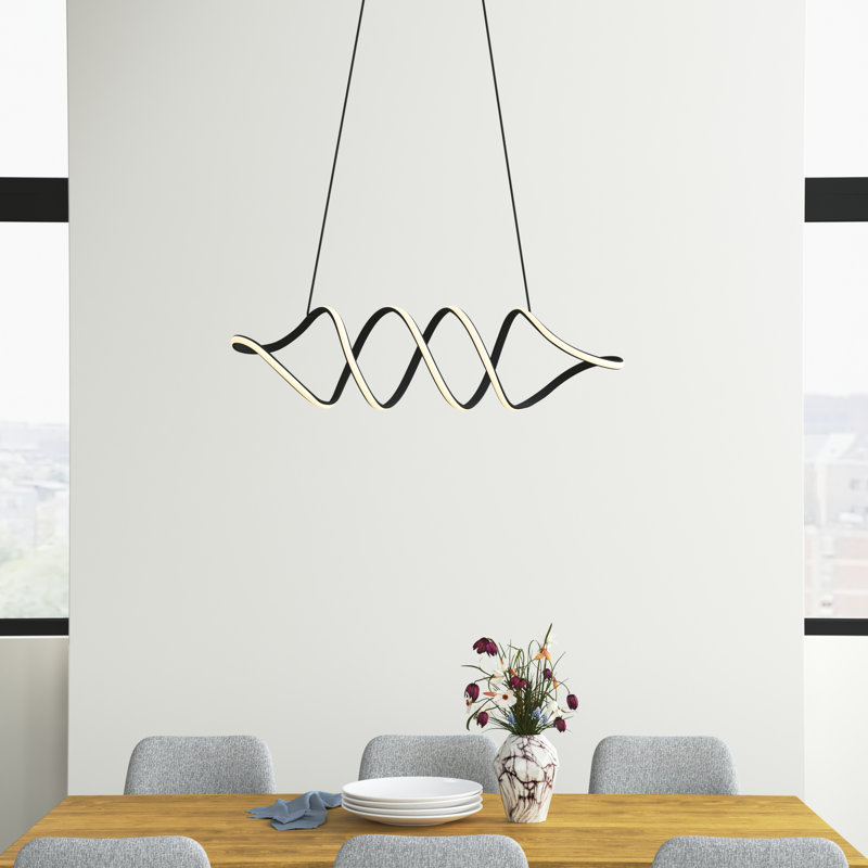 Dimmable LED Geometric Chandelier, Matte Black