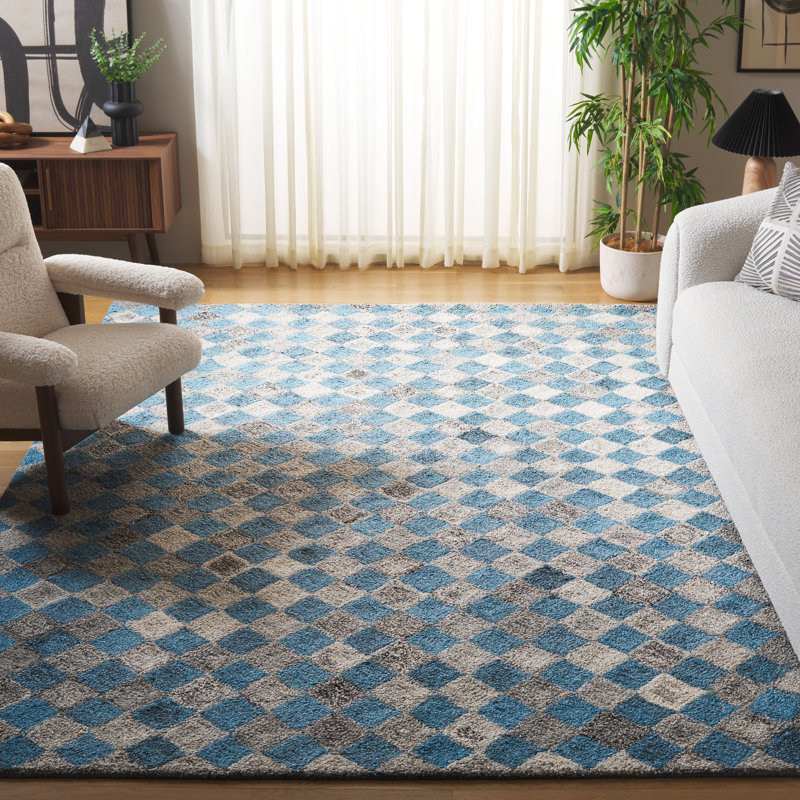 Ffraid Hand Tufted Performance Geometric Rug, Rectangle 8' x 10'