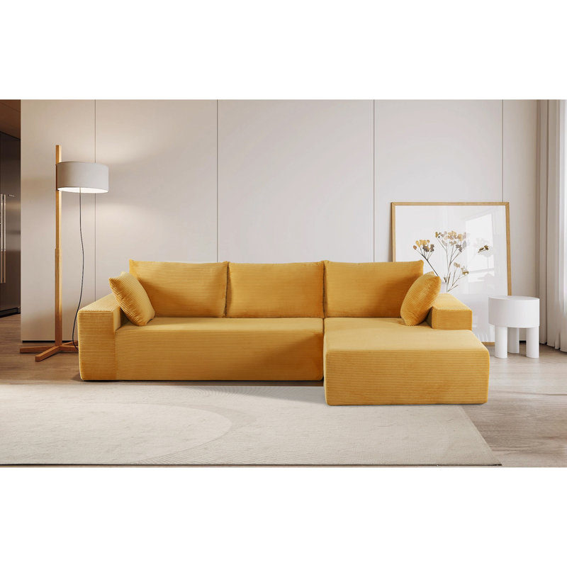 Canapé modulaire convertible Cozyform en velours côtelé doux, canapé confortable moderne avec rembourrage en mousse, canapé-lit modulaire confortable pour le salon, la chambre à coucher, aucun assemblage requis