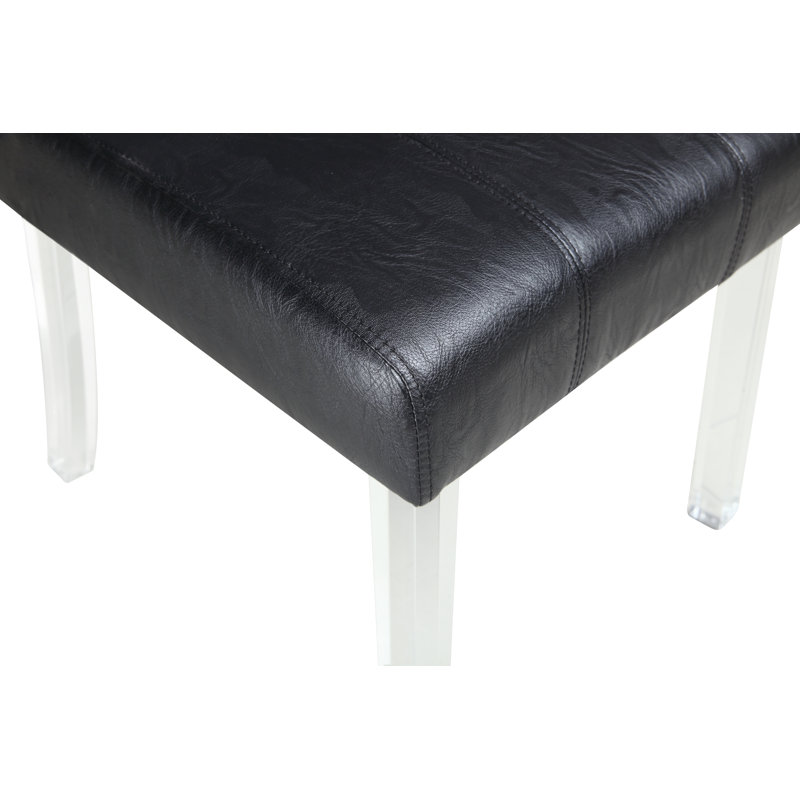 Althea Moraine Contemporary Curved Flare-Back Parson Side Chair - 2 per box, Black