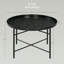 HOMCOM 24" Round Coffee Table With Hammered Tray Top