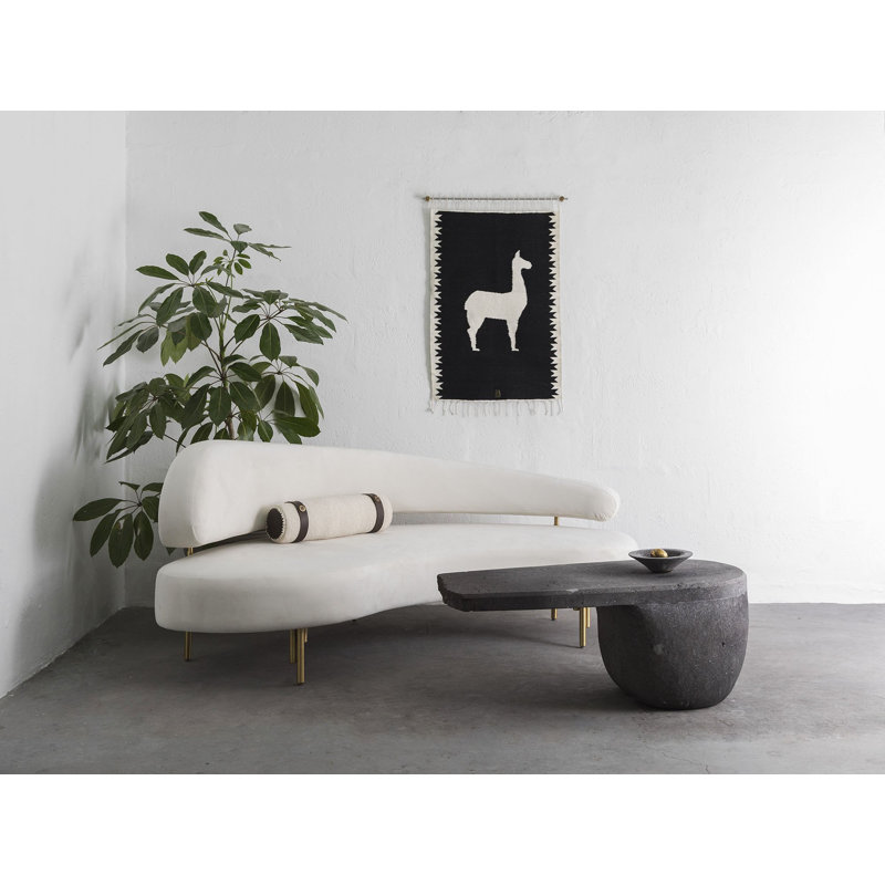 Llamas Sheep Wool Handwoven Tapestries, Aged Bronze Wall Mount, Terracota, Set Of 2, Black
