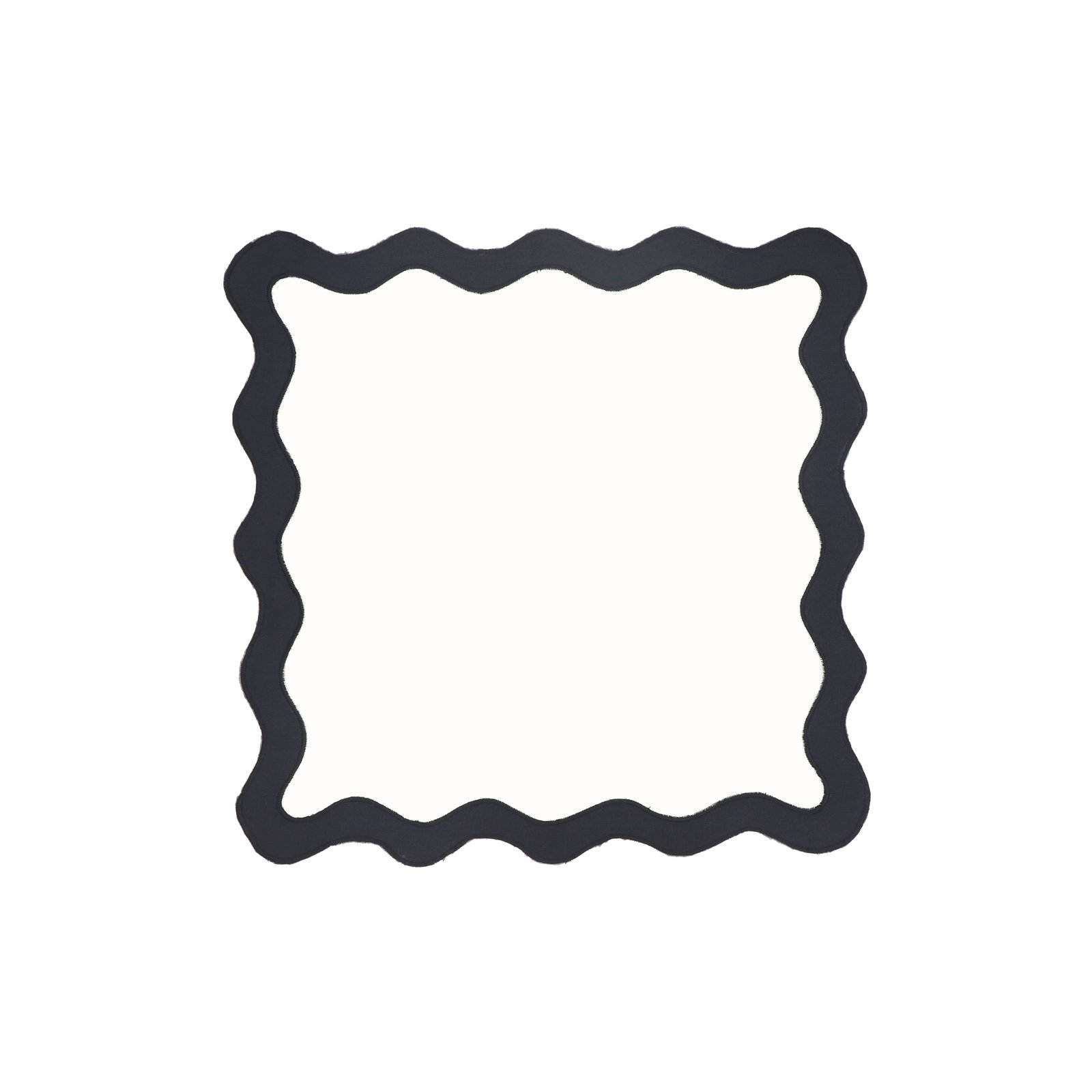 Scalloped Edge Rust and Orange Cotton Placemat - Set of 4, Black/White