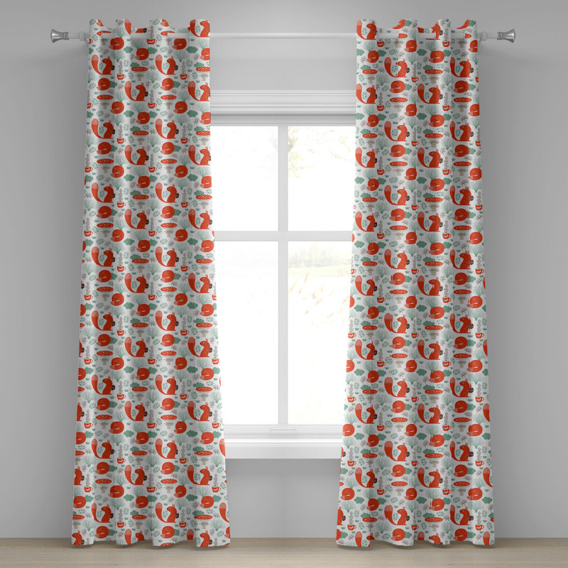 Rideau décoratif à 2 panneaux avec œillets Ophelia & Co., 50 po x 63 po, vert corail foncé et amande, L 50 po x L 108 po