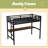 Metal Full Size Loft Bed With Power Outlet And LED Lighted, Space-Saving, Noise Reduced-1301831291