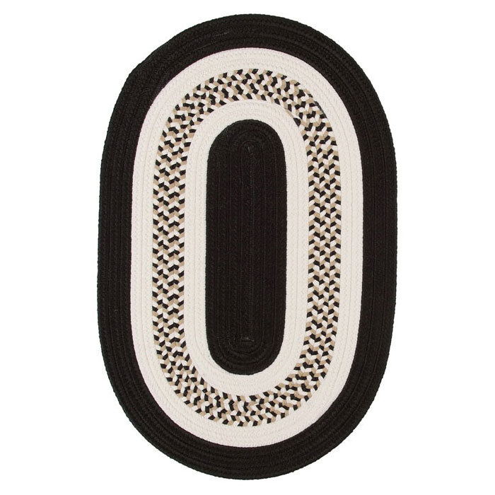Tapis réversible intérieur / extérieur Bloxom - noir, Ovale 8 pi x 10 pi