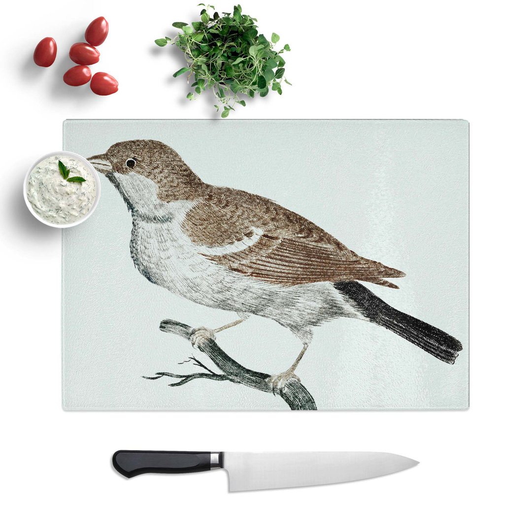 Tempered Glass Sparrow on a Branch by Johan Teyler Chopping Board