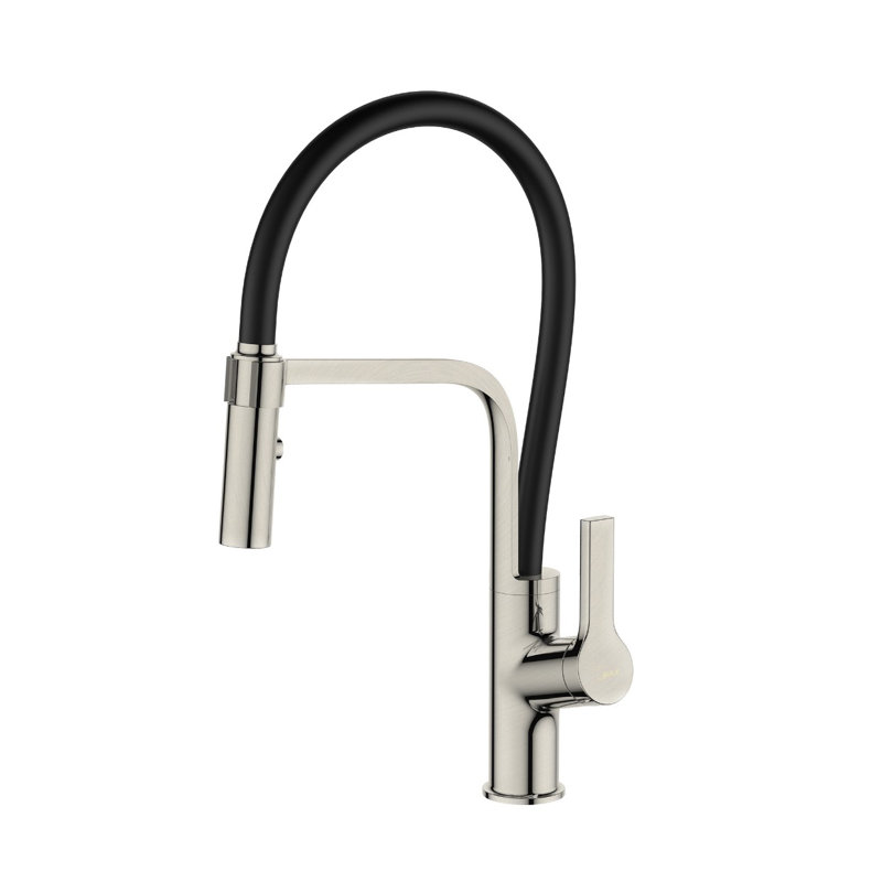 Robinet de cuisine à poignée simple, Nickel brossé