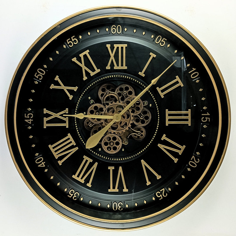 Metal Wall Clock, Black