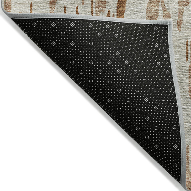 Tapis rectangulaire Aleighna avec envers antidérapant, Rond 8 pi