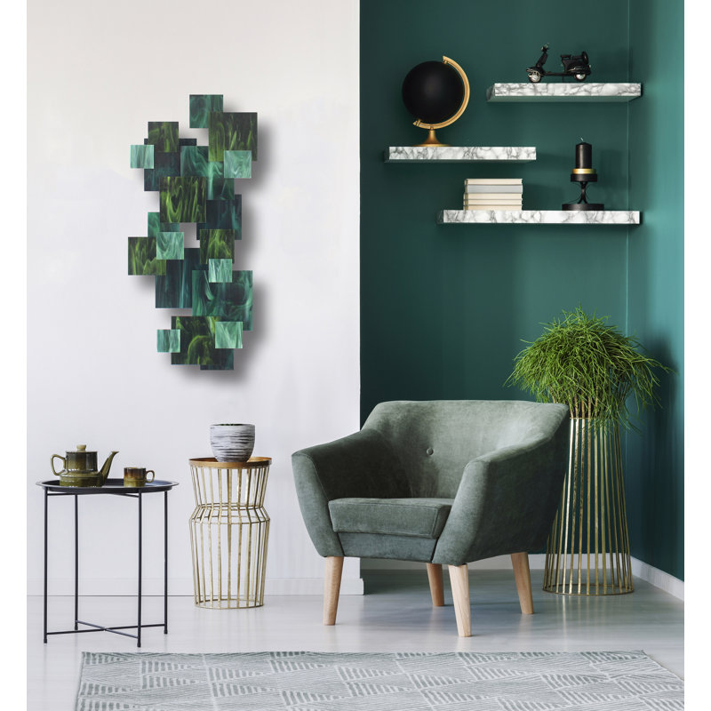 Handmade Glass Wall Decor, Emerald