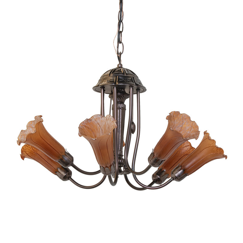 Lustre linéaire moderne à 7 lumières Jacumba, Ambre