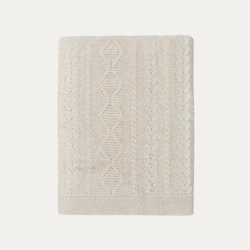 Howard Cable Alpaca Throw, Natural