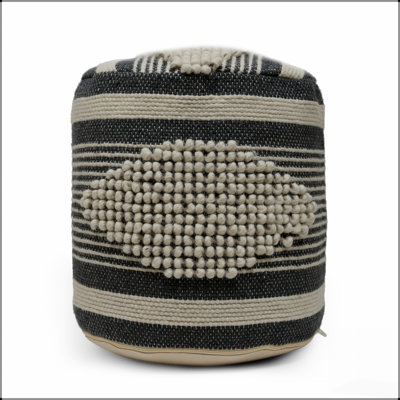 Pouf cylindrique en tissu fabriqué à la main Diamond, parfait pour les sièges élégants et la décoration polyvalente