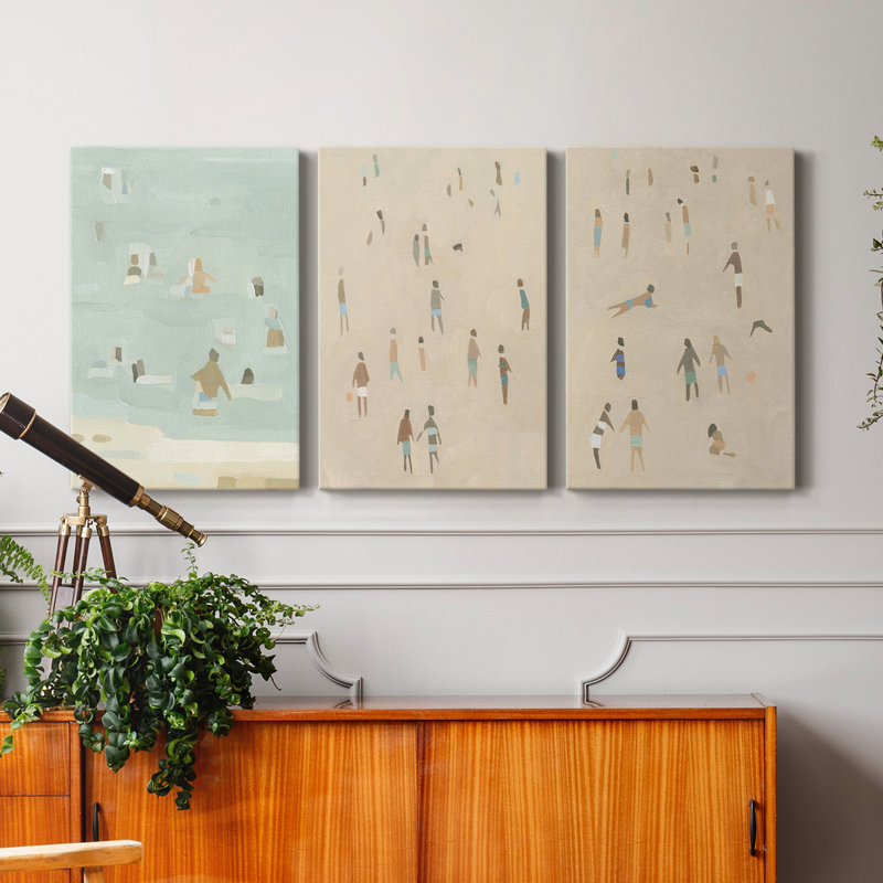 Summer Daydream II - ensemble de 3 peintures sur toile tendue, H 36 po x l 72 po x P 1 po