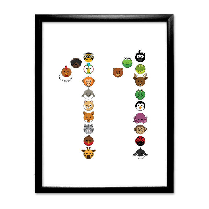 Single Picture Frame Print on Canvas, Black
