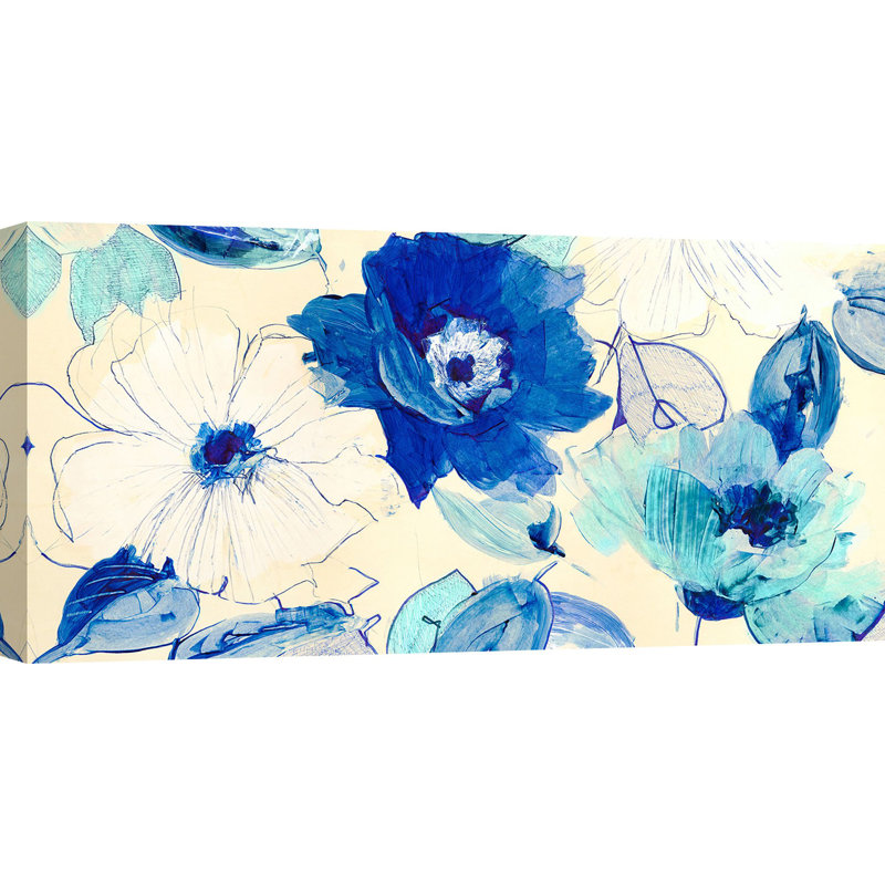 Toile Fleurs 1 Piece Wrapped Canvas Painting, 50cm H x 100cm W x 4cm D