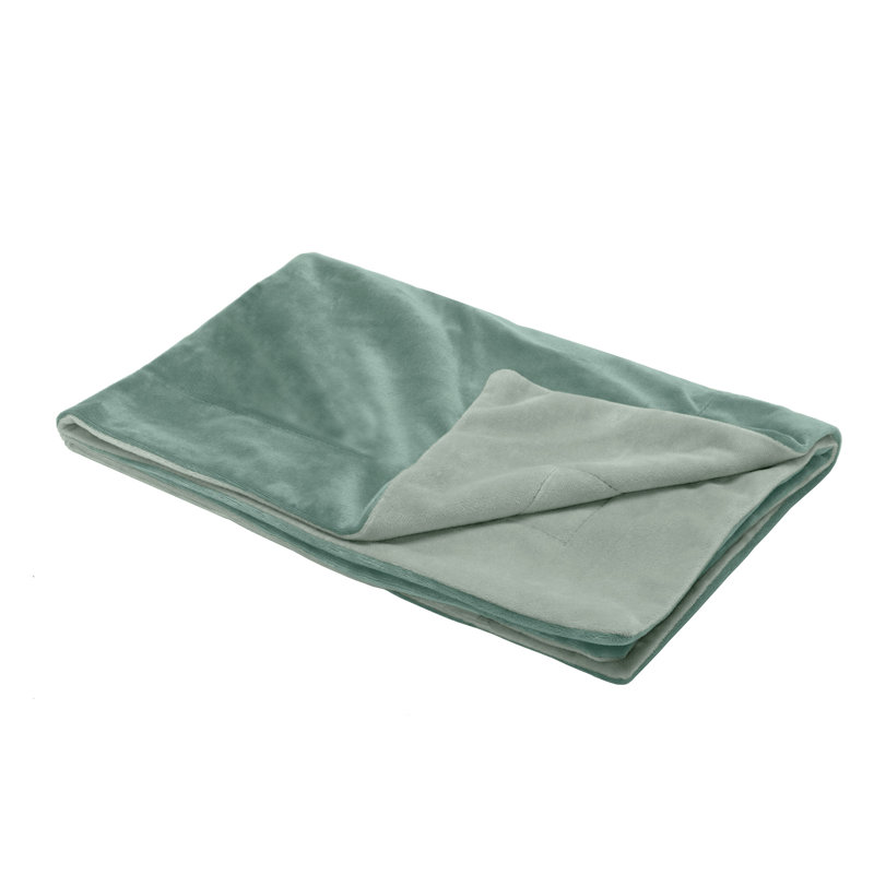 Waterproof Faux Velvet Throw Blanket, Celadon Green, 30" x 20"