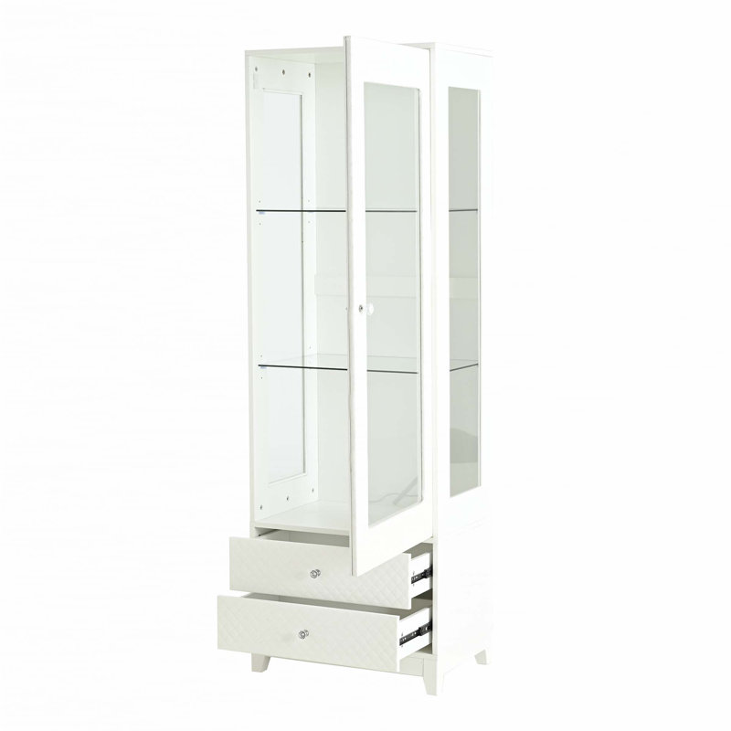 Vitrine 71 po autoportante avec 2 tiroirs de rangement