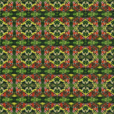 Tapis vert/rouge tissé à la machine