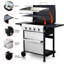 Barbecue au gaz propane 49200Btu 4, acier inoxydable, grilles de cuisson en émail, table d'appoint pliable, panier suspendu pour barbecue en montagne, événement extérieur