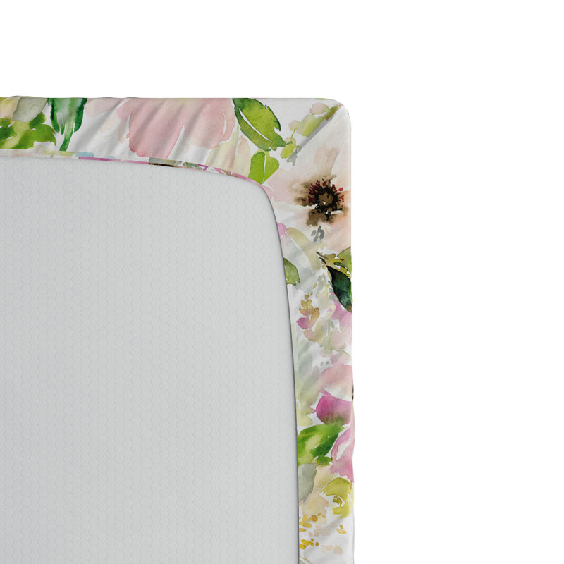 Microfiber Floral Fitted Sheet, Full Fitted Sheet