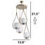 Adjustable Height 4 Lights Metal Body Teardrop Cluster Pendant