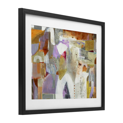 Warm Eclectic Composition Framed Print Under Glass, design by Jill Martin