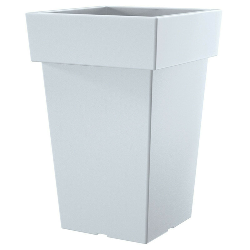 Calabro Pot Planter, White, 18.1cm H x 19.3cm W x 19.3cm D