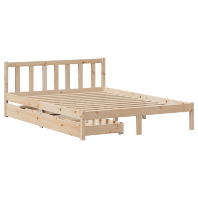 Solid Wood Storage Bed