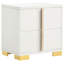 Table de chevet blanche à 2 tiroirs - Table de chevet en bois avec tiroirs coulissants, rangement compact pour la chambre à coucher