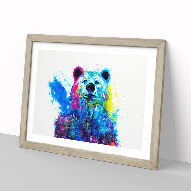 Bear Splash Vol.6 Abstract - Framed Print, 34cm H x 46cm W x 2cm D, Grey