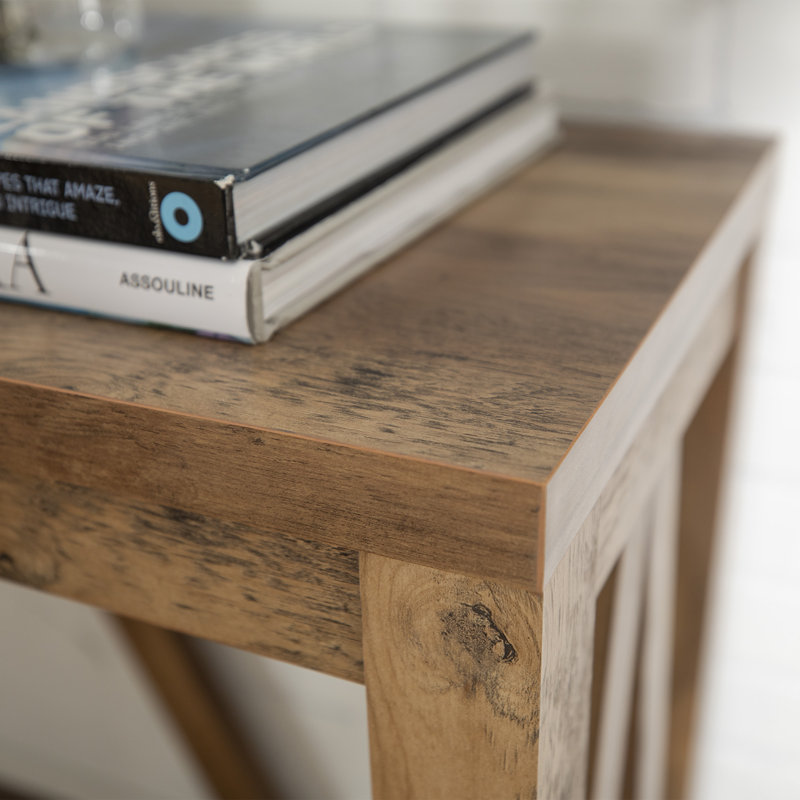 Rakira Modern Farmhouse Console Table, Rustic Oak