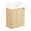 16 po Meuble-lavabo de salle de bain moderne 16 po, petite armoire en chêne pour la salle de bain, et design élégant avec des espaces compacts en céramique, facile à entretenir, élégant-778139346
