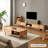 Burlywood Solid Wood Rectangular Coffee Table-850281071-850281068