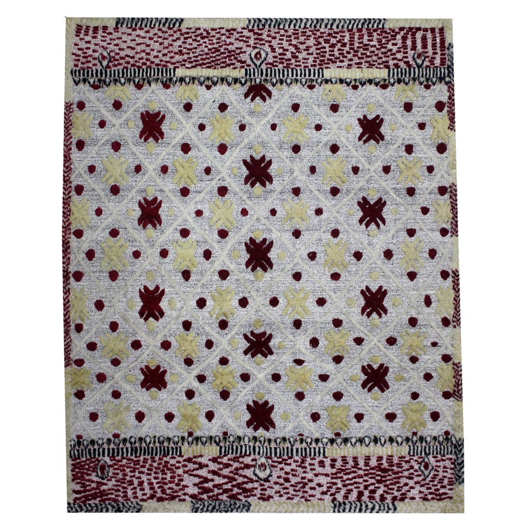 Geometric Hand Knotted Area Rug