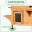 Enclos d'extérieur pour chat 2 étages - Maison en bois avec trappe d'évacuation pour chats de moins de 10 livres, toit ouvrable, plateformes de saut, porte blanche, plateformes