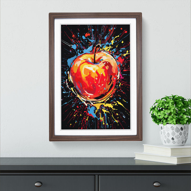 Single Picture Frame Print on Wood, Walnut Framed, 64cm H x 46cm W