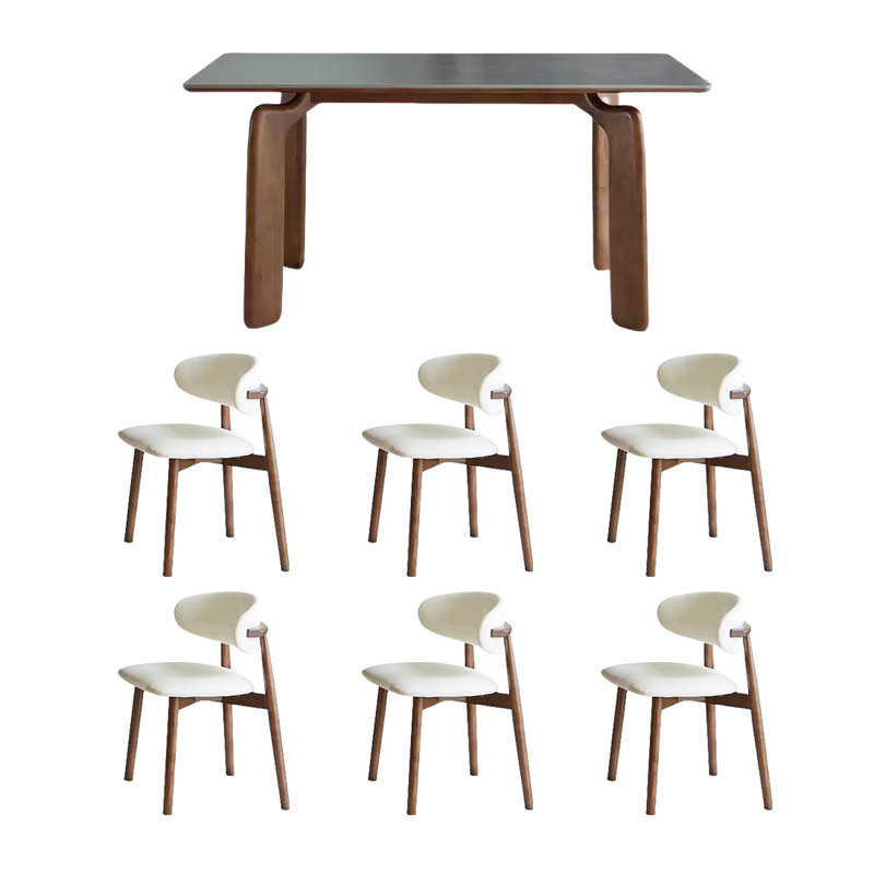 Vintage solid wood rock table and chair, 29.5"H x 55.11"L x 31.49"W