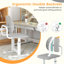 Chaise de bureau pour enfants avec dossier double adaptable, hauteur réglable, siège respirant gris-122896994