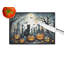 Black Cat Spooky Halloween Glass Cutting Board Large